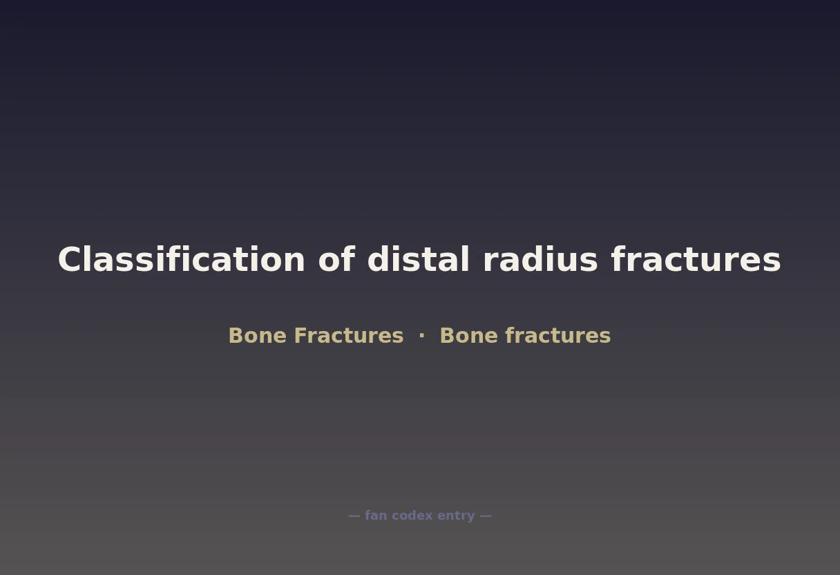 Classification of distal radius fractures